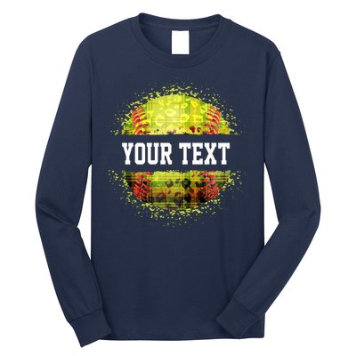 Personalized Softball Custom Name Family School Team Long Sleeve Shirt