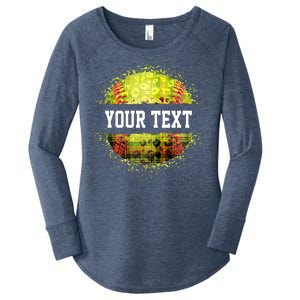 Personalized Softball Custom Name Family School Team Women's Perfect Tri Tunic Long Sleeve Shirt