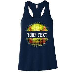 Personalized Softball Custom Name Family School Team Women's Racerback Tank