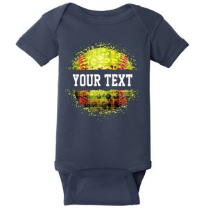 Personalized Softball Custom Name Family School Team Baby Bodysuit