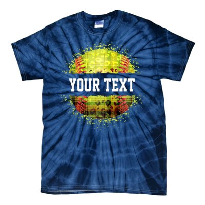 Personalized Softball Custom Name Family School Team Tie-Dye T-Shirt