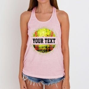 Personalized Softball Custom Name Family School Team Women's Knotted Racerback Tank