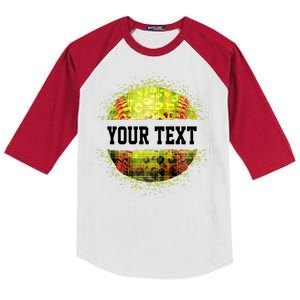 Personalized Softball Custom Name Family School Team Kids Colorblock Raglan Jersey