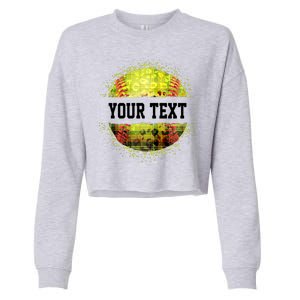 Personalized Softball Custom Name Family School Team Cropped Pullover Crew