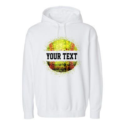 Personalized Softball Custom Name Family School Team Garment-Dyed Fleece Hoodie