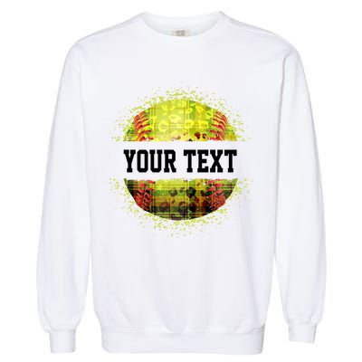 Personalized Softball Custom Name Family School Team Garment-Dyed Sweatshirt
