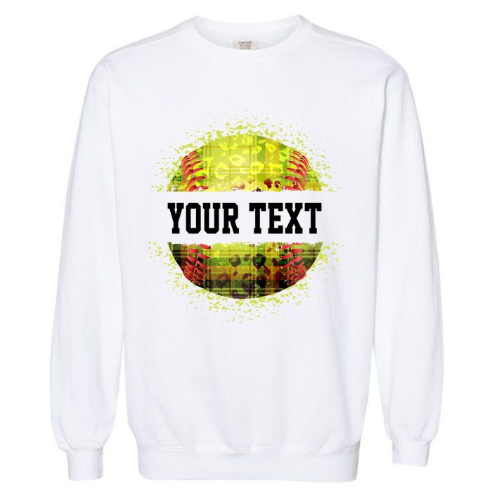 Personalized Softball Custom Name Family School Team Garment-Dyed Sweatshirt