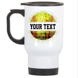 Personalized Softball Custom Name Family School Team Stainless Steel Travel Mug