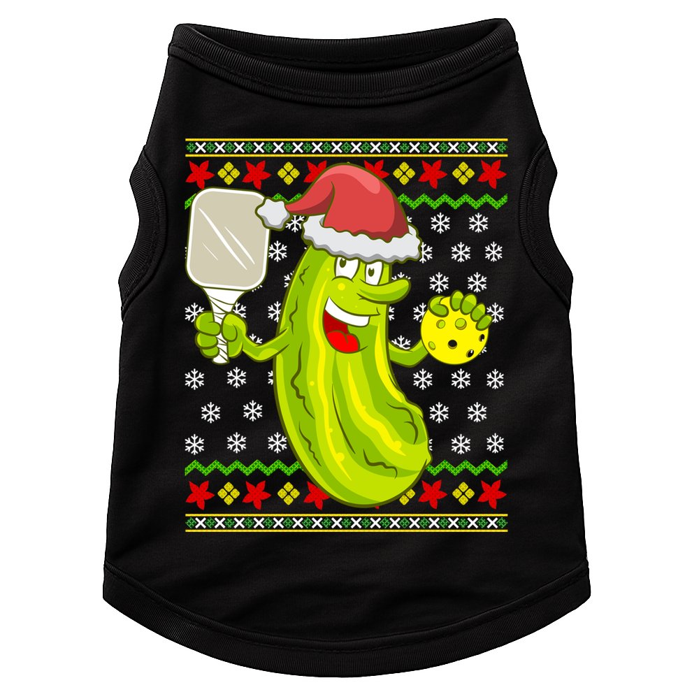 Pickleball Santa Claus Ugly Christmas Pattern Cool Gift Doggie Tank