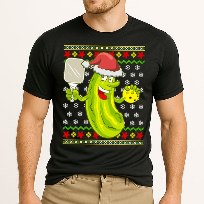 Pickleball Santa Claus Ugly Christmas Pattern Cool Gift Cooling Performance Crew T-Shirt