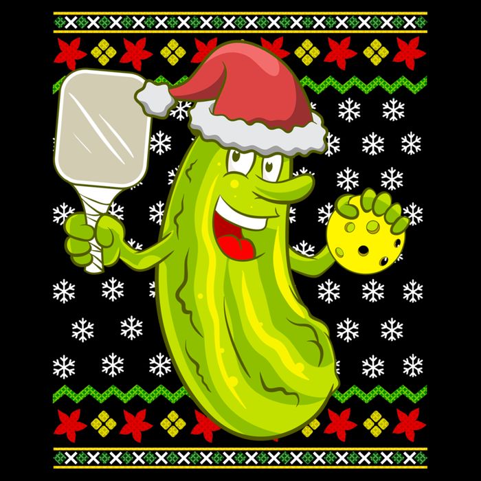 Pickleball Santa Claus Ugly Christmas Pattern Cool Gift Cooling Performance Crew T-Shirt