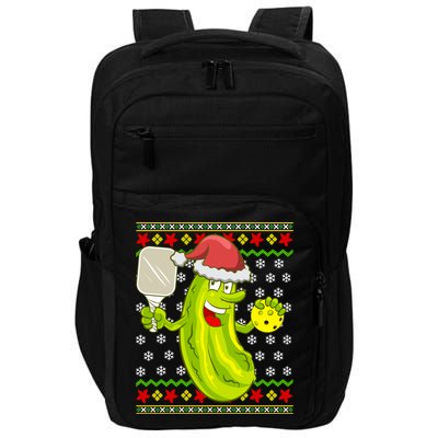 Pickleball Santa Claus Ugly Christmas Pattern Cool Gift Impact Tech Backpack