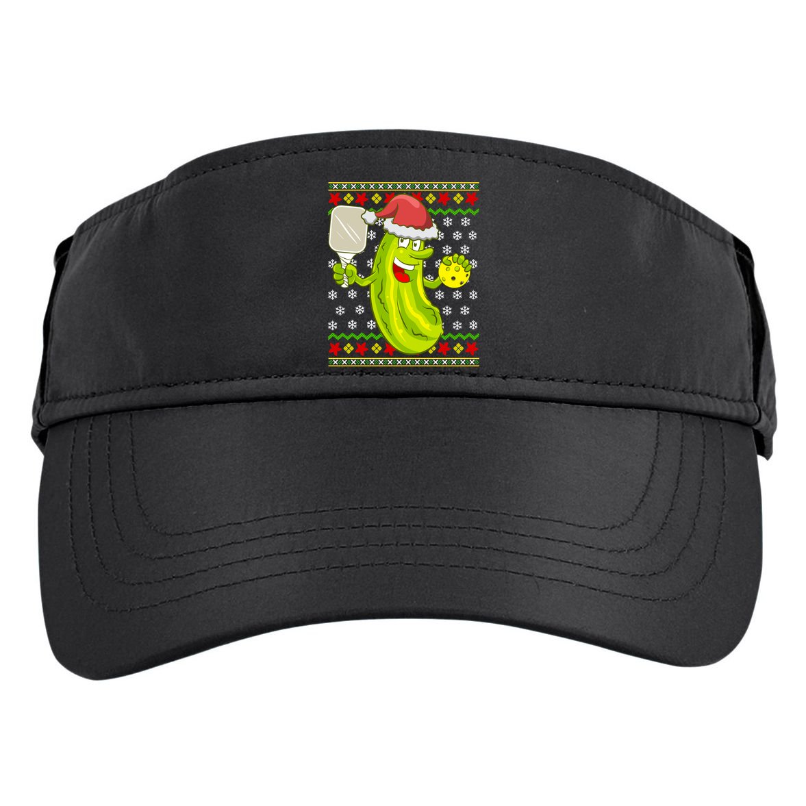 Pickleball Santa Claus Ugly Christmas Pattern Cool Gift Adult Drive Performance Visor