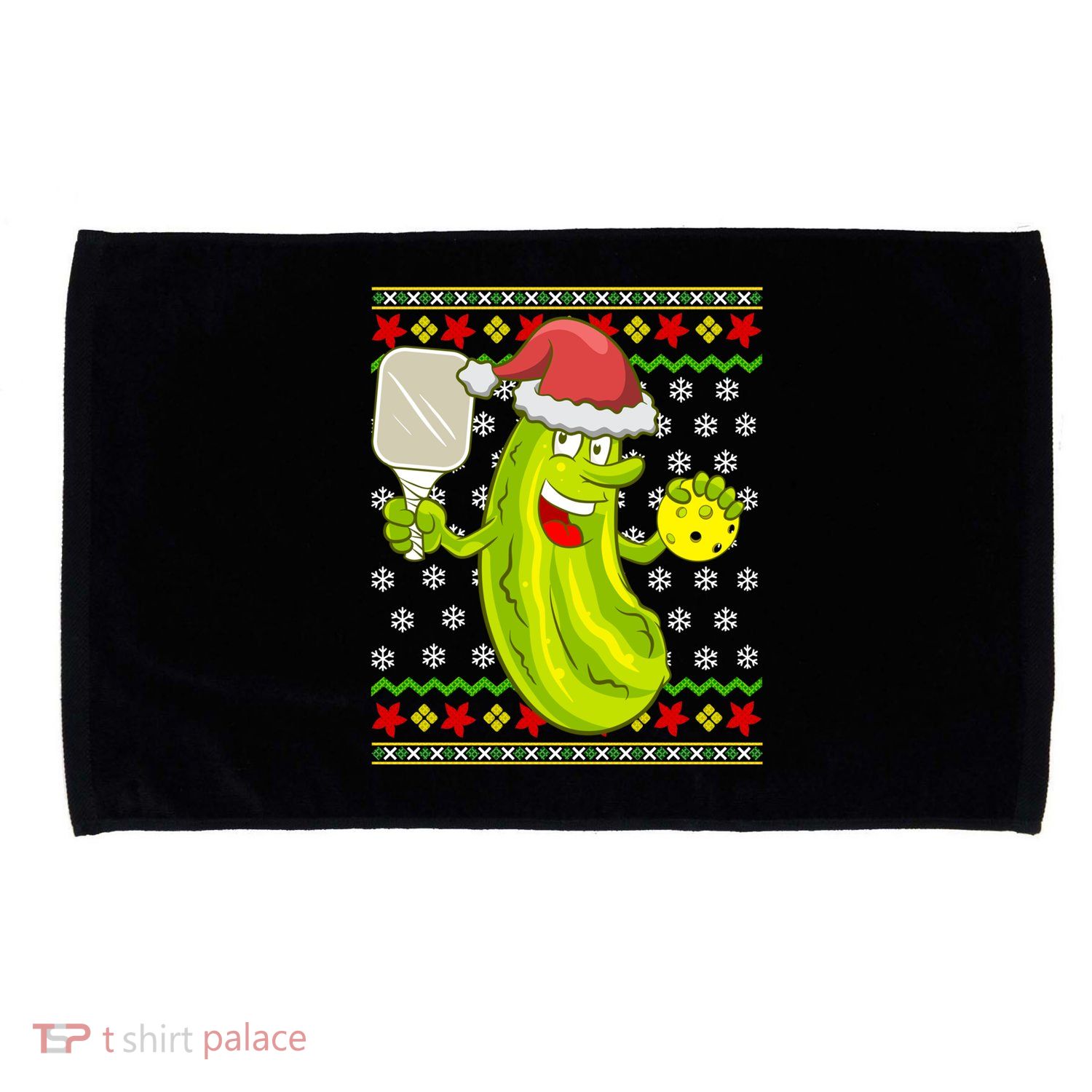 Pickleball Santa Claus Ugly Christmas Pattern Cool Gift Microfiber Hand Towel