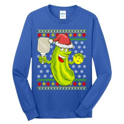 Pickleball Santa Claus Ugly Christmas Pattern Cool Gift Tall Long Sleeve T-Shirt