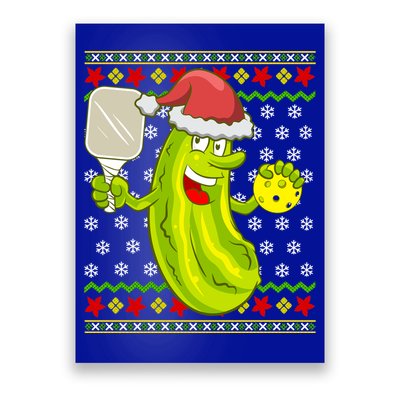Pickleball Santa Claus Ugly Christmas Pattern Cool Gift Poster