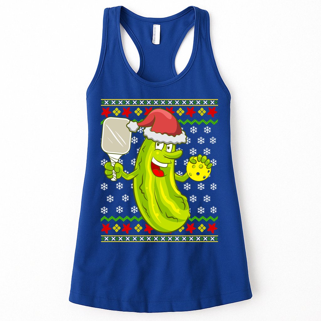 Pickleball Santa Claus Ugly Christmas Pattern Cool Gift Womens Tank Top
