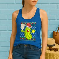 Pickleball Santa Claus Ugly Christmas Pattern Cool Gift Womens Tank Top