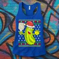 Pickleball Santa Claus Ugly Christmas Pattern Cool Gift Womens Tank Top
