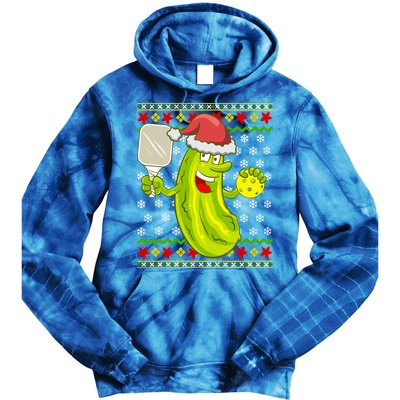 Pickleball Santa Claus Ugly Christmas Pattern Cool Gift Tie Dye Hoodie