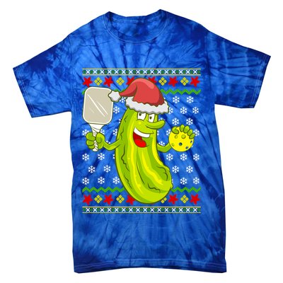 Pickleball Santa Claus Ugly Christmas Pattern Cool Gift Tie-Dye T-Shirt