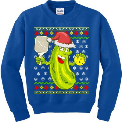 Pickleball Santa Claus Ugly Christmas Pattern Cool Gift Kids Sweatshirt