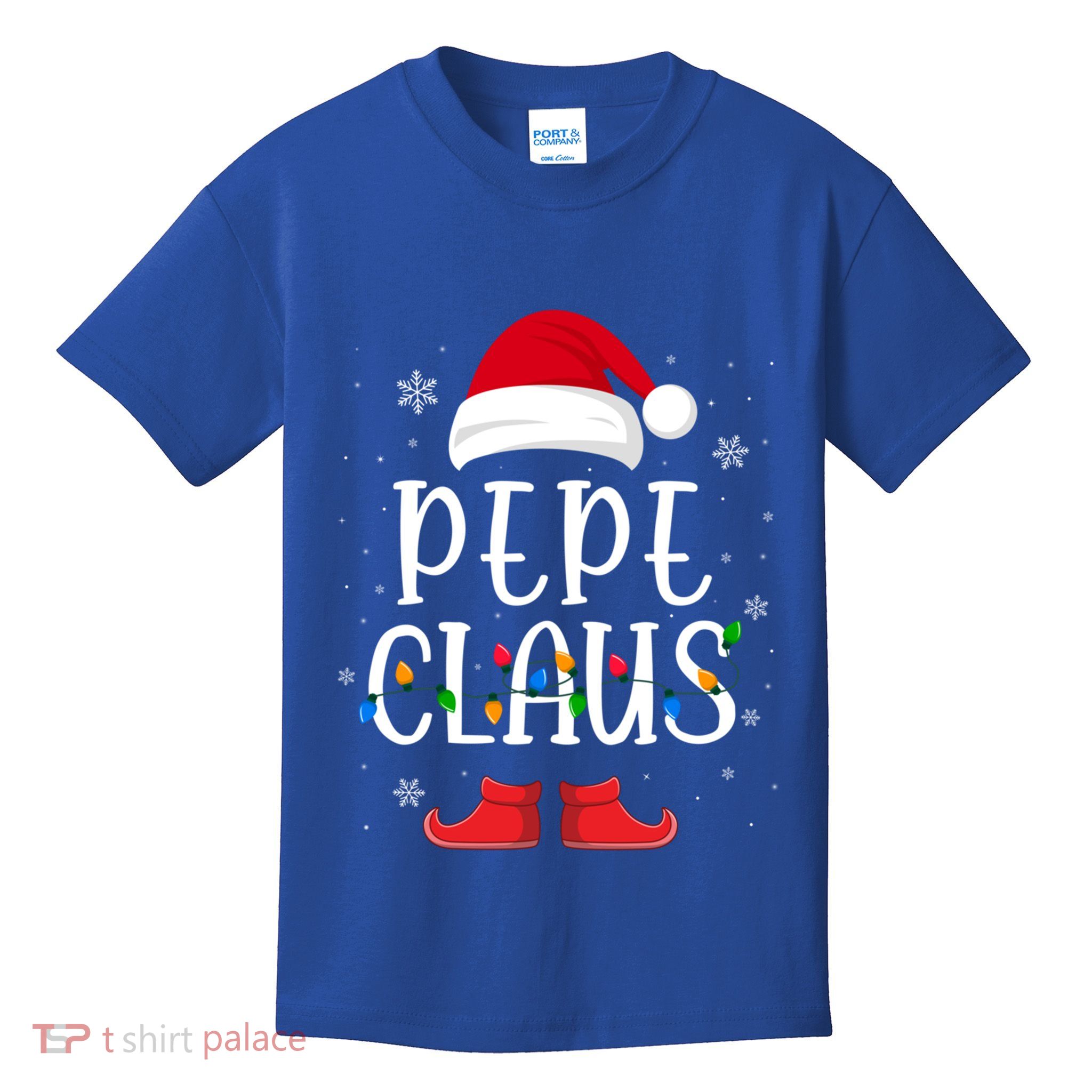 Pepe Santa Claus Hat With Xmas Light Christmas Holiday Gift Kids T-Shirt