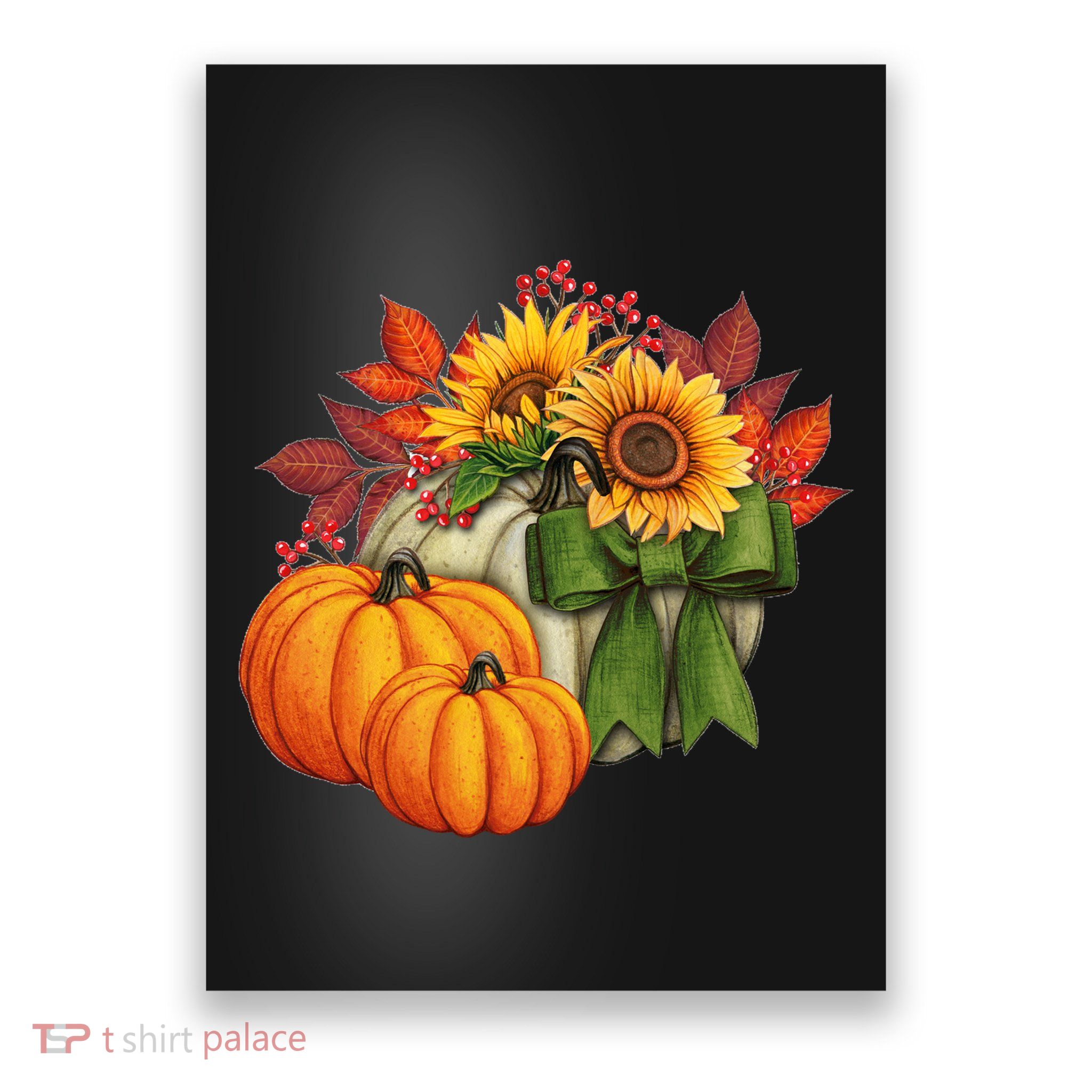 Pumpkin Sunflower Cute Floral Fall Autumn Season Poster