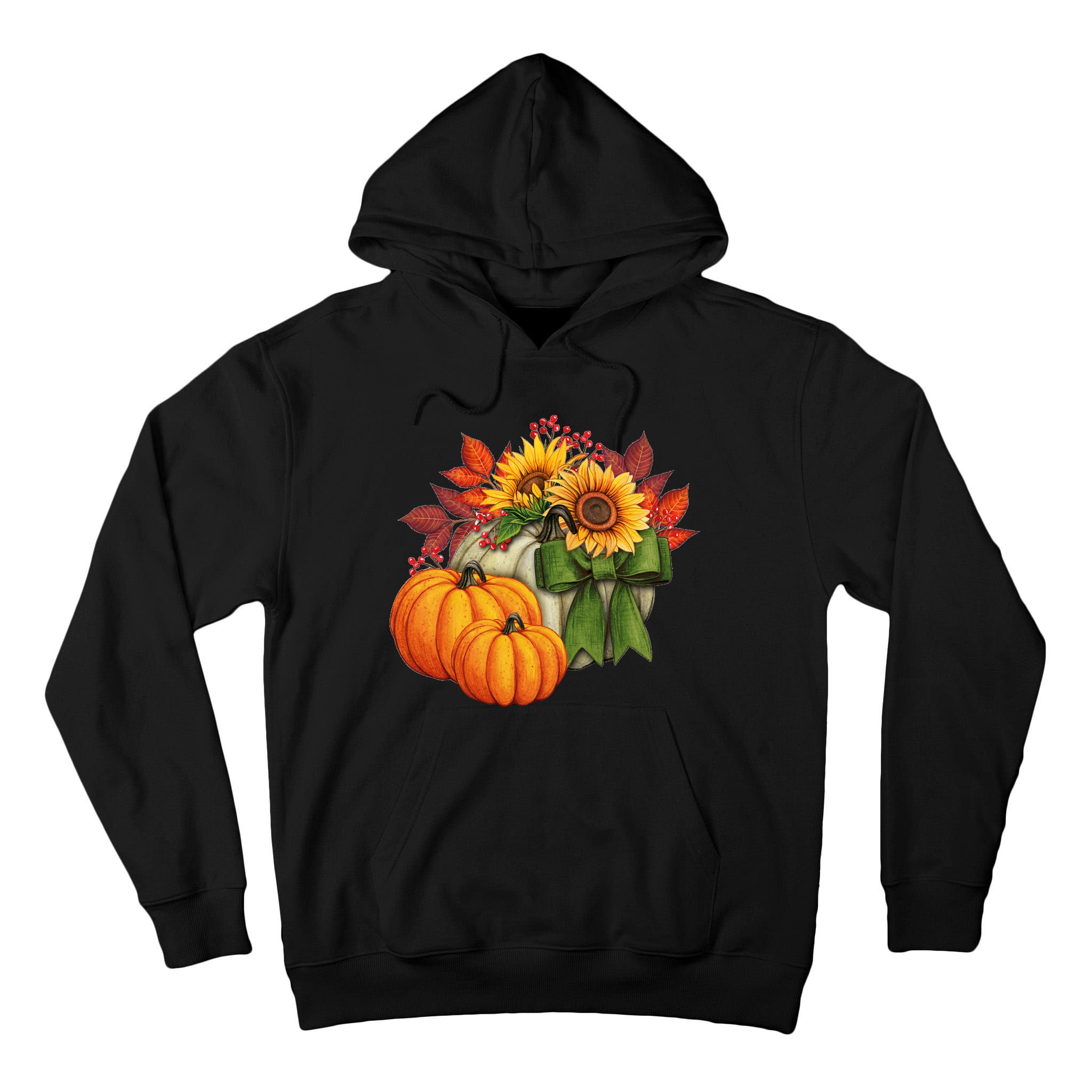 Pumpkin Sunflower Cute Floral Fall Autumn Season Tall Hoodie