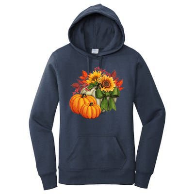 Pumpkin Sunflower Cute Floral Fall Autumn Season Women's Pullover Hoodie