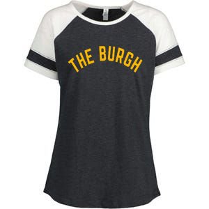 Pittsburgh Steel City The Burgh Funny 412 Pennsylvania Enza Ladies Jersey Colorblock Tee