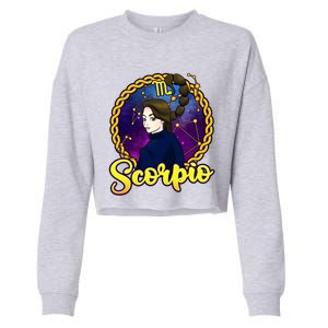 Pretty Scorpio Constellation Zodiac October November Gift Cropped Pullover Crew