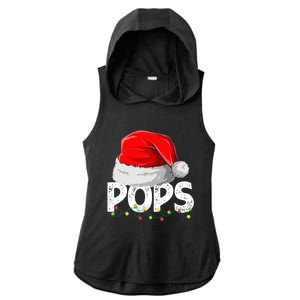 Pops Santa Christmas Family Matching Pajamas Papa Xmas Gift Ladies PosiCharge Tri-Blend Wicking Draft Hoodie Tank