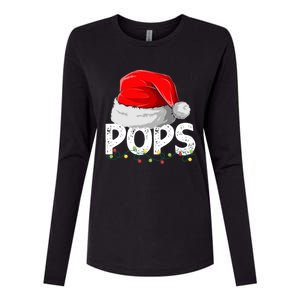 Pops Santa Christmas Family Matching Pajamas Papa Xmas Gift Womens Cotton Relaxed Long Sleeve T-Shirt