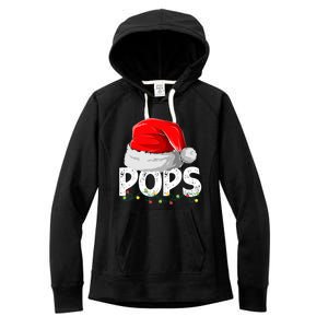 Pops Santa Christmas Family Matching Pajamas Papa Xmas Gift Women's Fleece Hoodie