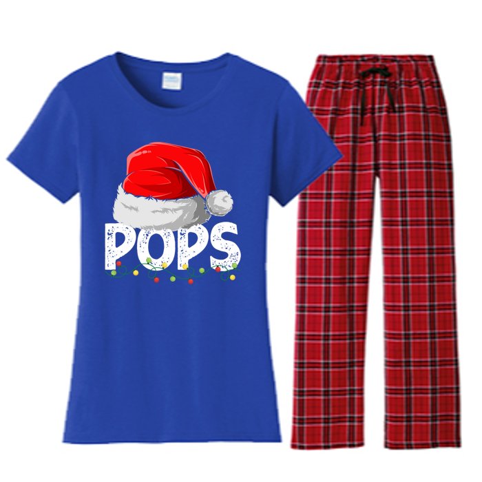 Pops Santa Christmas Family Matching Pajamas Papa Xmas Gift Women's Flannel Pajama Set