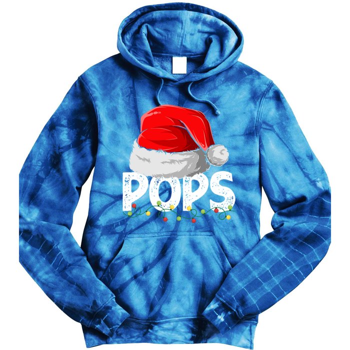 Pops Santa Christmas Family Matching Pajamas Papa Xmas Gift Tie Dye Hoodie