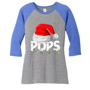 Pops Santa Christmas Family Matching Pajamas Papa Xmas Gift Women's Tri-Blend 3/4-Sleeve Raglan Shirt