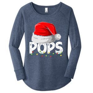 Pops Santa Christmas Family Matching Pajamas Papa Xmas Gift Women's Perfect Tri Tunic Long Sleeve Shirt