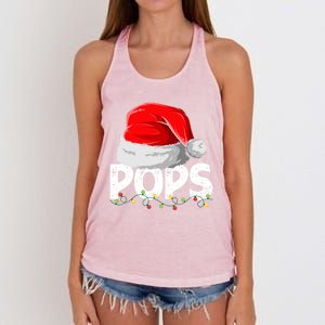 Pops Santa Christmas Family Matching Pajamas Papa Xmas Gift Women's Knotted Racerback Tank