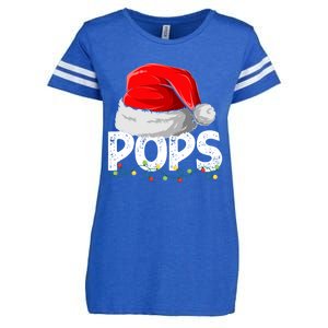 Pops Santa Christmas Family Matching Pajamas Papa Xmas Gift Enza Ladies Jersey Football T-Shirt