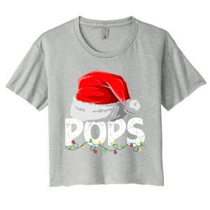 Pops Santa Christmas Family Matching Pajamas Papa Xmas Gift Women's Crop Top Tee