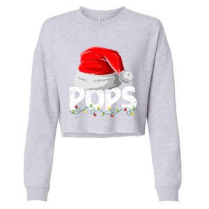 Pops Santa Christmas Family Matching Pajamas Papa Xmas Gift Cropped Pullover Crew