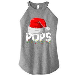 Pops Santa Christmas Family Matching Pajamas Papa Xmas Gift Women's Perfect Tri Rocker Tank