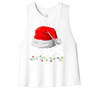 Pops Santa Christmas Family Matching Pajamas Papa Xmas Gift Women's Racerback Cropped Tank