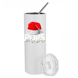 Pops Santa Christmas Family Matching Pajamas Papa Xmas Gift Stainless Steel Tumbler