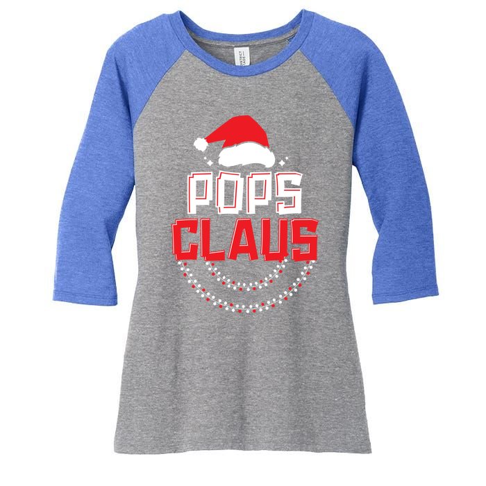 Pops Santa Claus Christmas Matching Funny Costume Gift Women's Tri-Blend 3/4-Sleeve Raglan Shirt