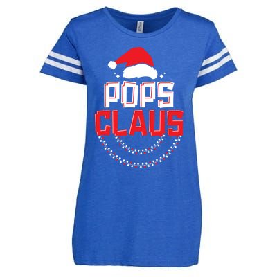 Pops Santa Claus Christmas Matching Funny Costume Gift Enza Ladies Jersey Football T-Shirt