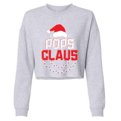 Pops Santa Claus Christmas Matching Funny Costume Gift Cropped Pullover Crew