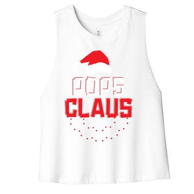 Pops Santa Claus Christmas Matching Funny Costume Gift Women's Racerback Cropped Tank